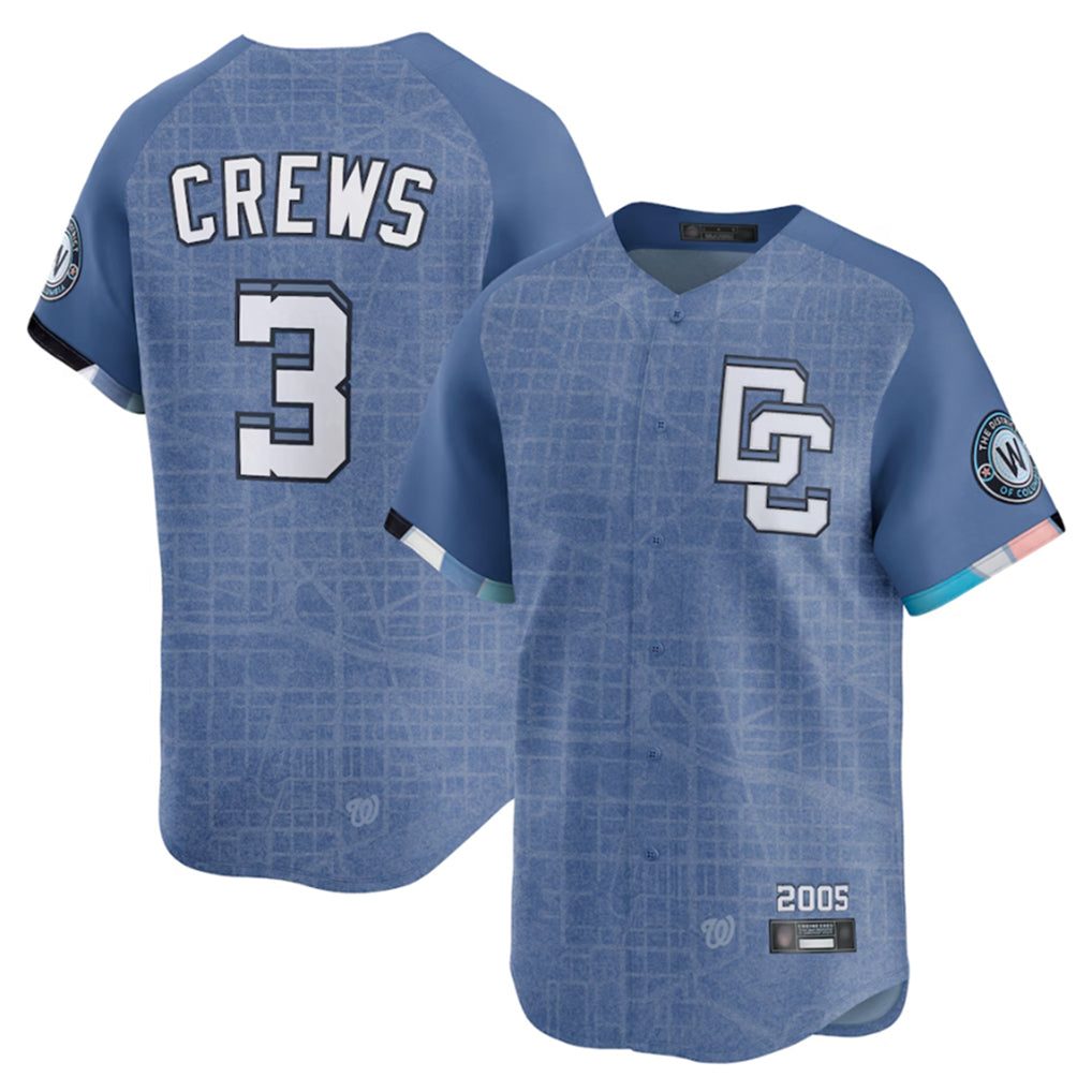 Odoa W.Nationals #3 Dylan Crews Player Blue Limited City Connect Stitched Jerseys