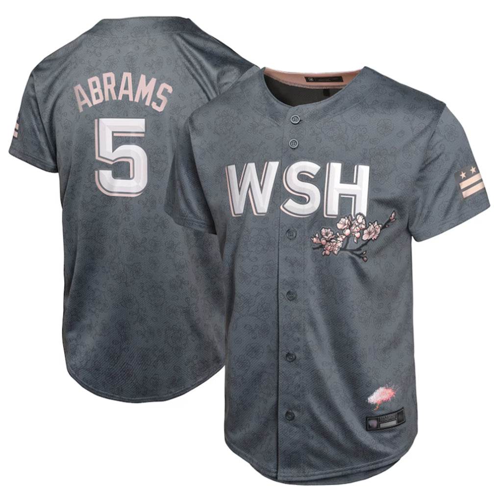 Odoa W.Nationals #5 CJ Abrams Player Charcoal City Connect Limited Stitched Jerseys