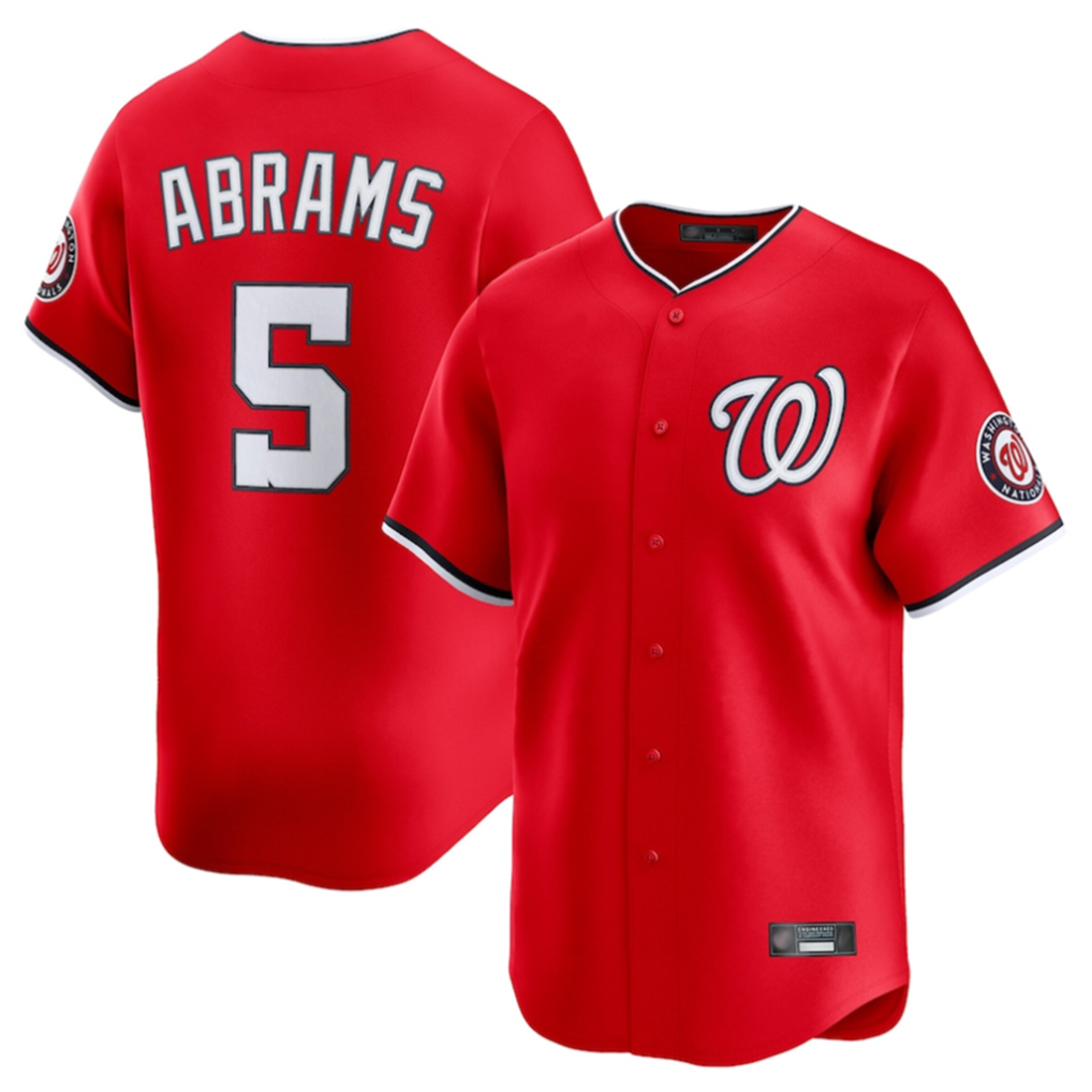 Odoa W.Nationals #5 CJ Abrams Player Red Limited Stitched Jerseys