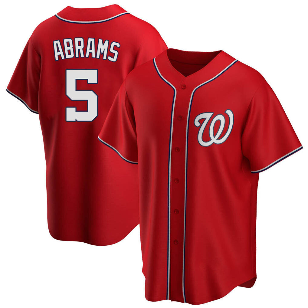 Odoa W.Nationals #5 CJ Abrams Player Red Replica Alternate Game Jerseys