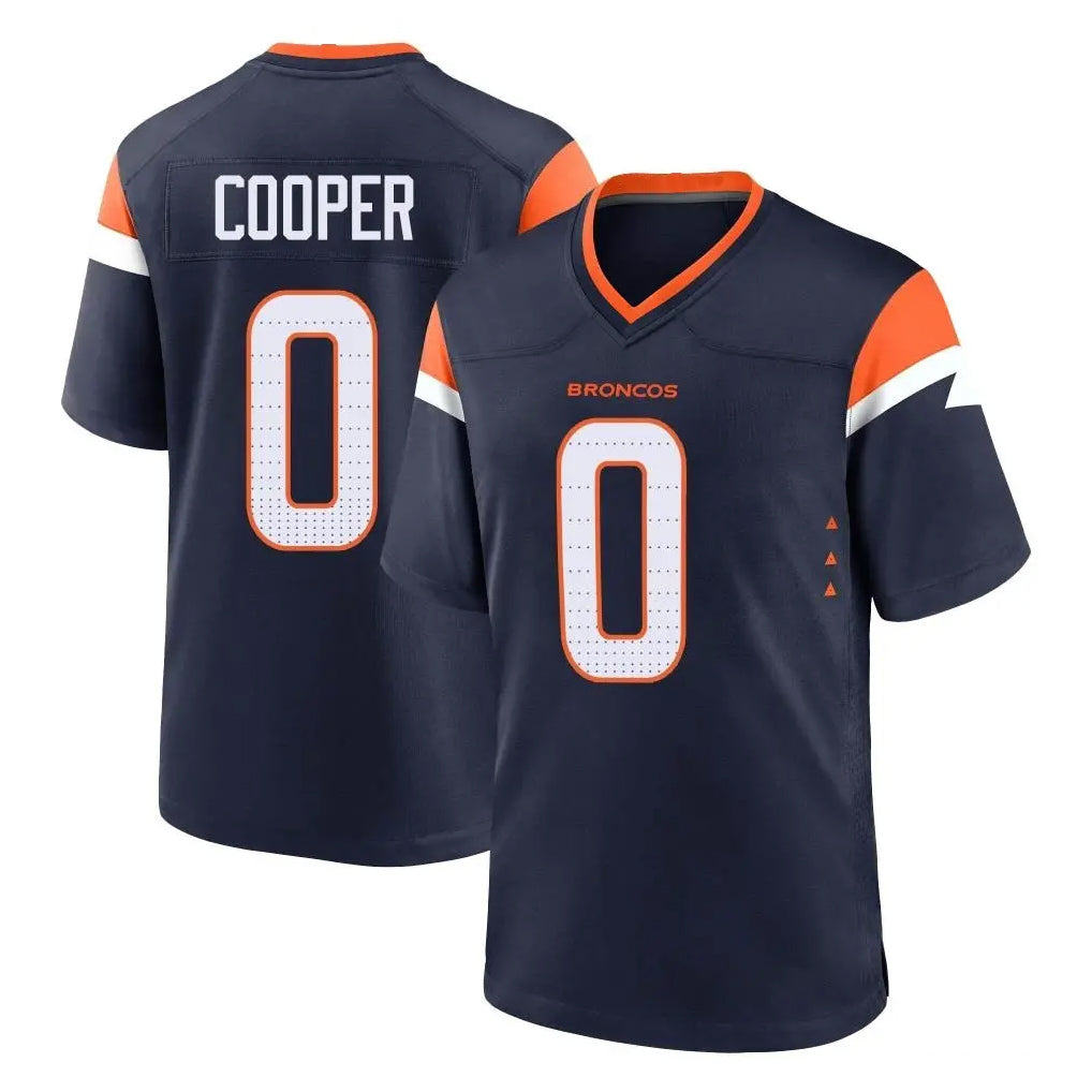 D.Broncos #0 Jonathon Cooper Player Navy Home Game Odoa Stitched Jerseys