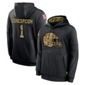 C.Browns #1 KC Concepcion Player Black Salute to Service Pullover Hoodies Limited Odoa Stitched Jerseys