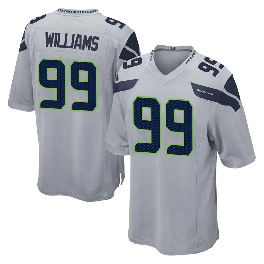S.Seahawks #99 Leonard Williams Player Gray Home Game Odoa Stitched Jerseys