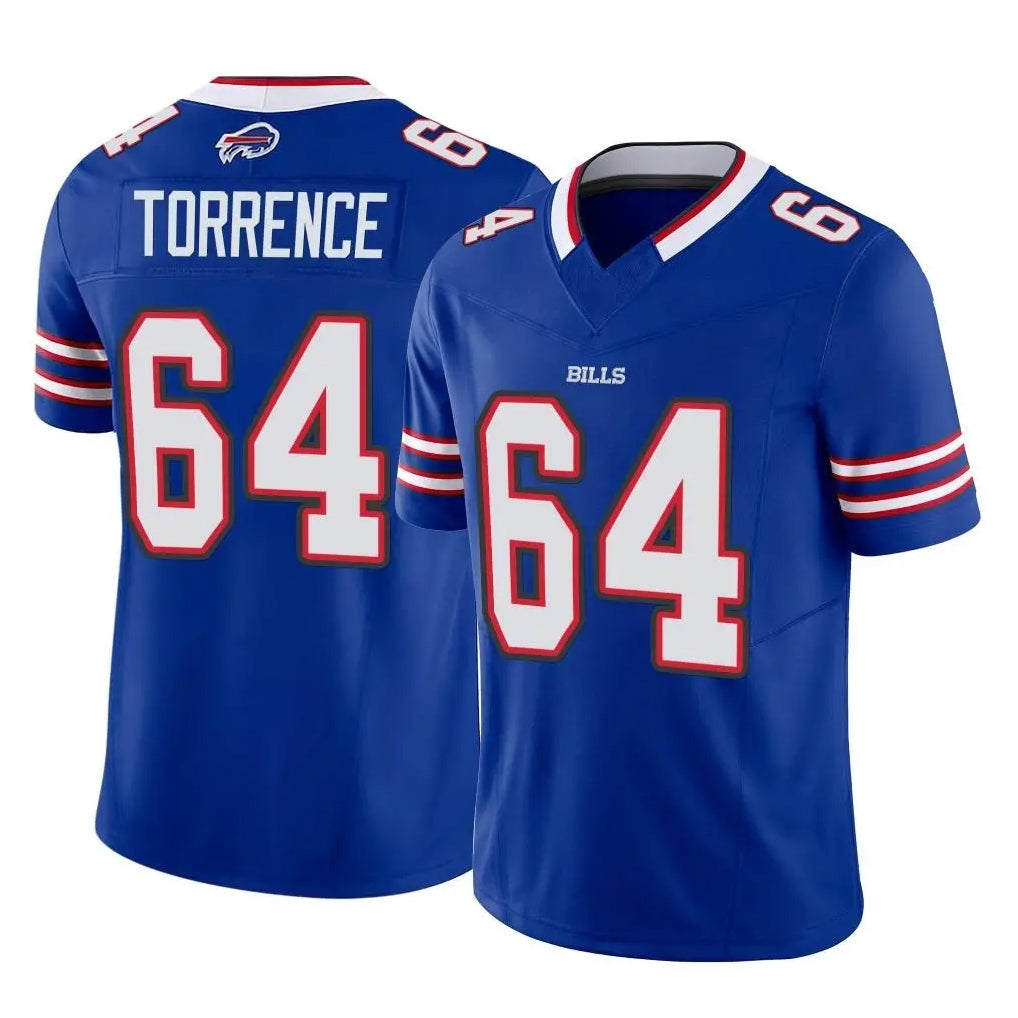 B.Bills #64 O'Cyrus Torrence Player Royal Vapor F.U.S.E. Limited Home Game Odoa Stitched Jerseys