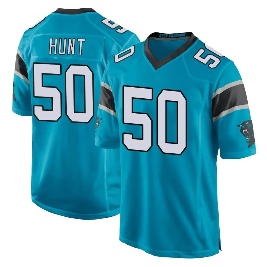 C.Panthers #50 Robert Hunt Player Blue Game Odoa Stitched Jerseys