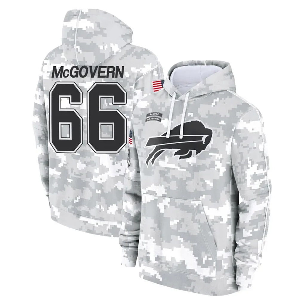 B.Bills #66 Connor McGovern Player Arctic Camo Salute to Service Hoodies Odoa Stitched Jerseys