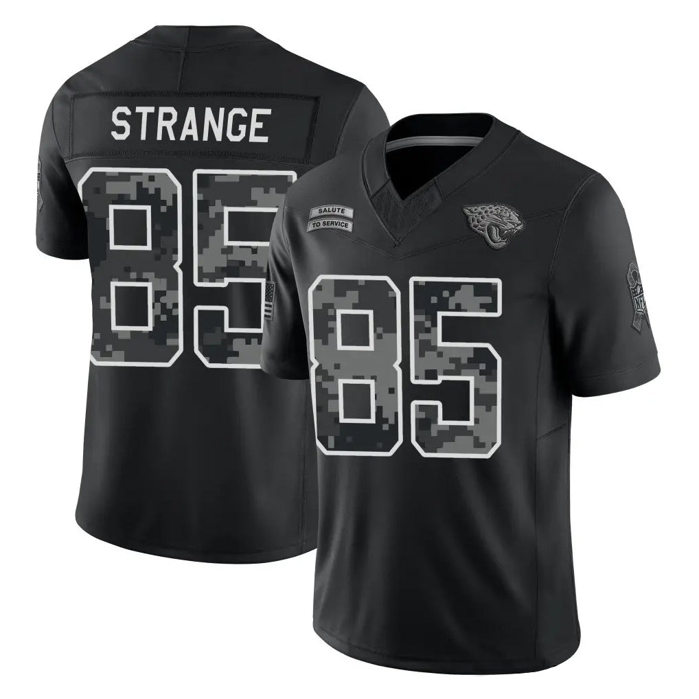 J.Jaguars #85 Brenton Strange Player Black Limited 2026 Salute to Service Home Game Odoa Stitched Jerseys