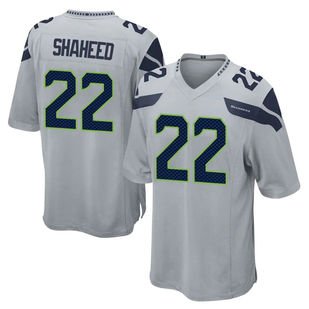 S.Seahawks #22 Rashid Shaheed Player Gray Home Game Odoa Stitched Jerseys
