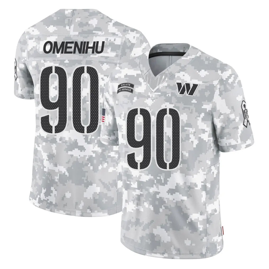 W.Commanders #90 Charles Omenihu Player Arctic Camo Limited Salute To Service Home Game Odoa Stitched Jerseys
