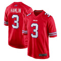 B.Bills #3 Damar Hamlin Player Red Home Game Odoa Stitched Jerseys