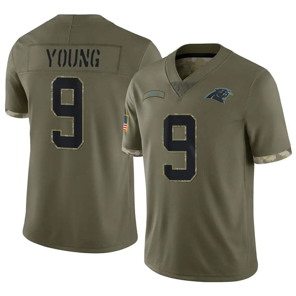 C.Panthers #9 Bryce Young Player Olive Salute To Service Limited Odoa Stitched Jerseys
