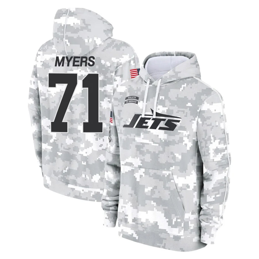 NY.Jets #71 Josh Myers Player Arctic Camo Salute to Service Pullover Hoodies Limited Game Odoa Stitched Jerseys
