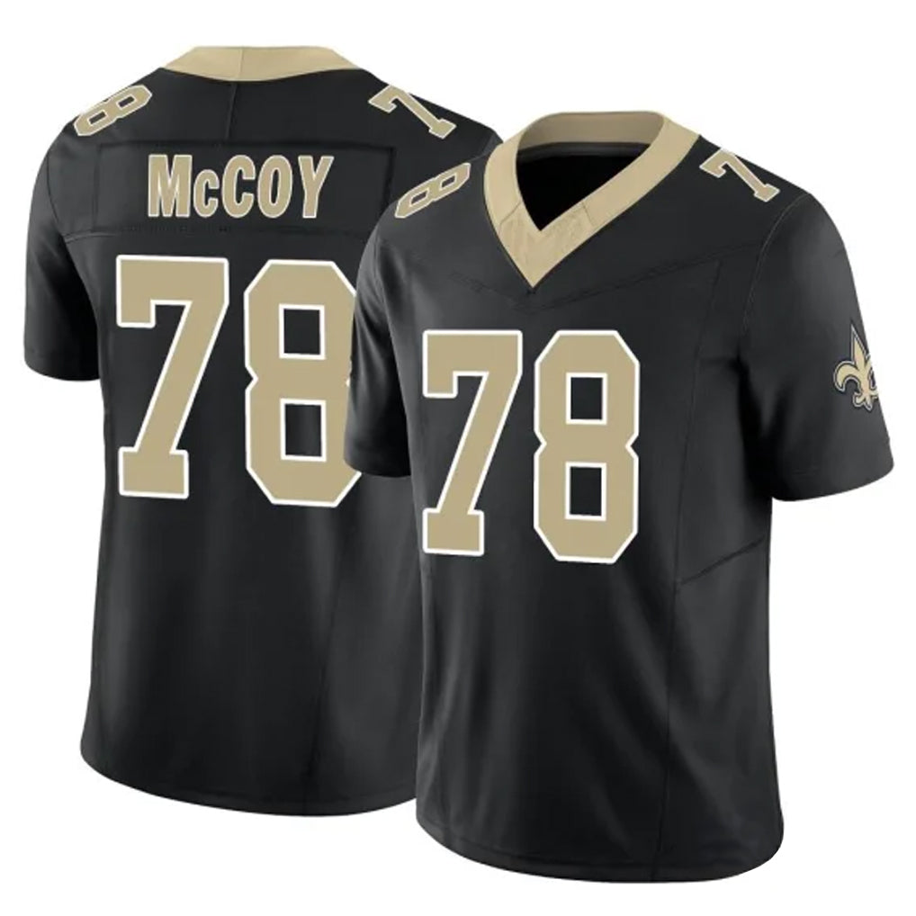 NO.Saints #78 Erik McCoy Player Black Limited Vapor F.U.S.E. Home Game Odoa Stitched Jerseys