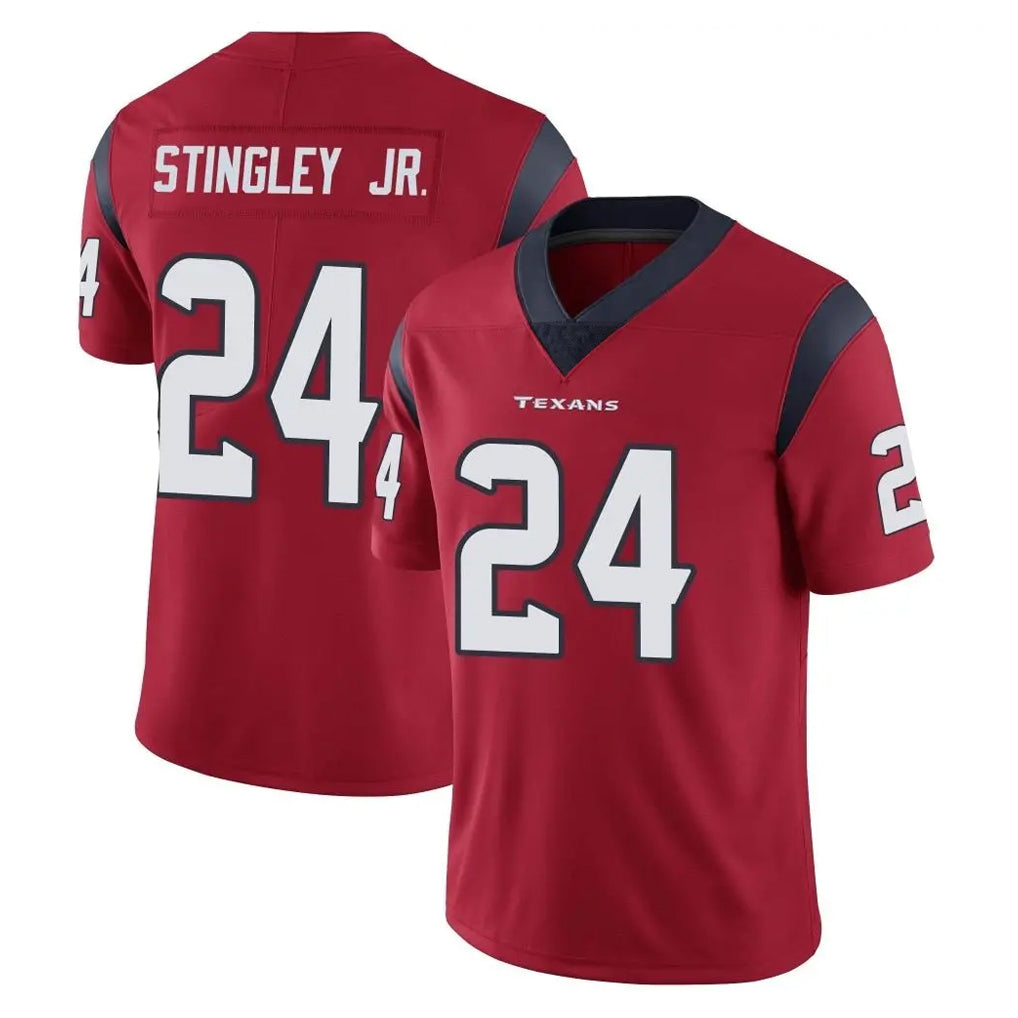 H.Texans #24 Derek Stingley Jr. Player Red Limited Vapor Untouchable Home Game Odoa Stitched Jerseys