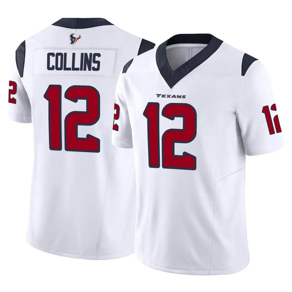 H.Texans #12 Nico Collins Player White Limited Vapor F.U.S.E. Home Game Odoa Stitched Jerseys