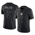 M.Dolphins #2 Malik Willis Player Black Reflective Limited Game Odoa Stitched Jerseys