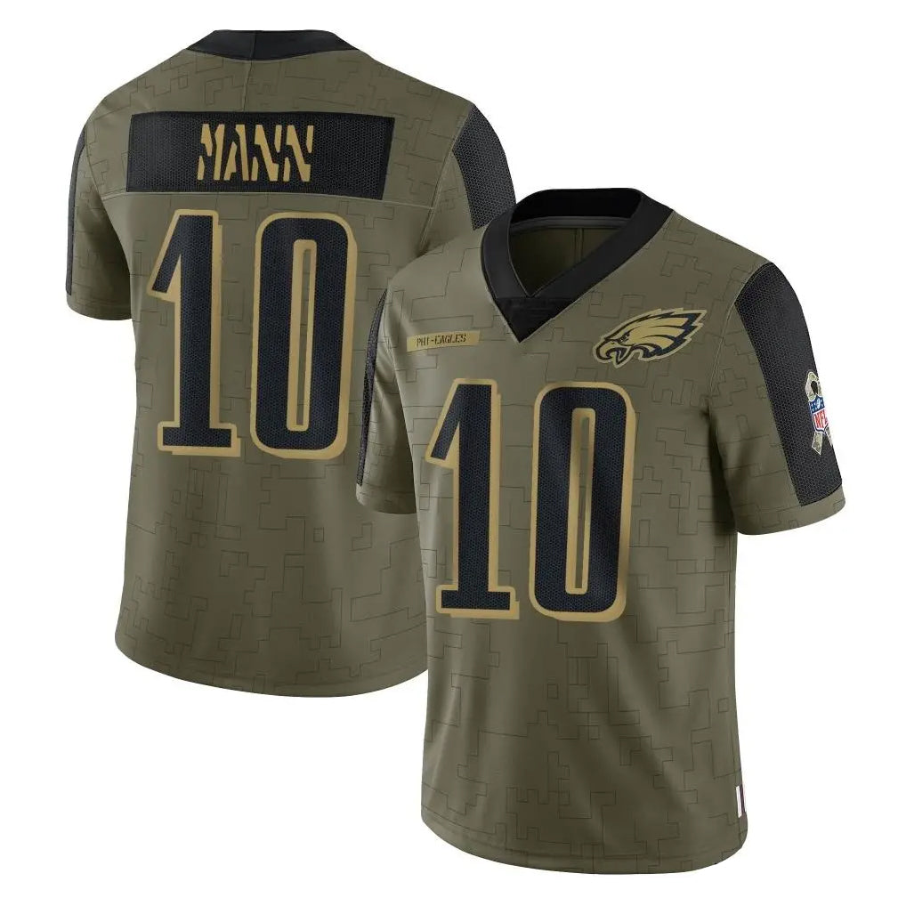 P.Eagles #10 Braden Mann Player Olive Salute To Service Limited Game Odoa Stitched Jerseys