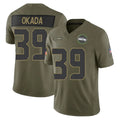 S.Seahawks #39 Ty Okada Player Olive 2025 Salute To Service Limited Home Game Odoa Stitched Jerseys