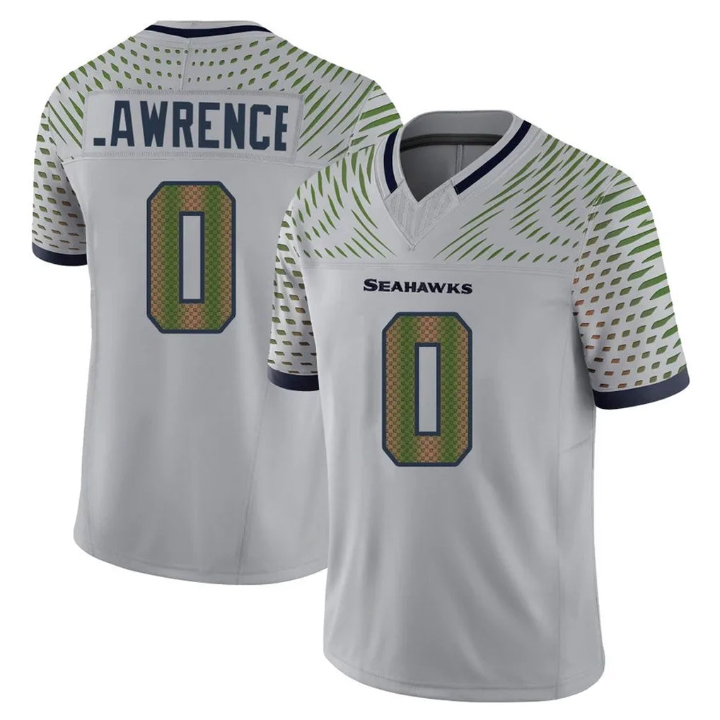 S.Seahawks #0 DeMarcus Lawrence Player Grey Limited 2025 Rivalries Collection Home Game Odoa Stitched Jerseys