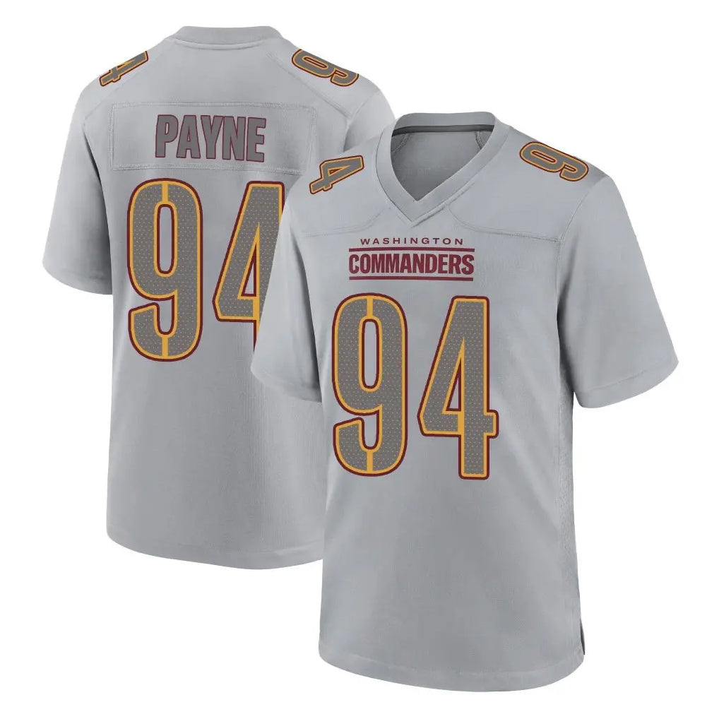 W.Commanders #94 Daron Payne Player Gray Atmosphere Fashion Home Game Odoa Stitched Jerseys