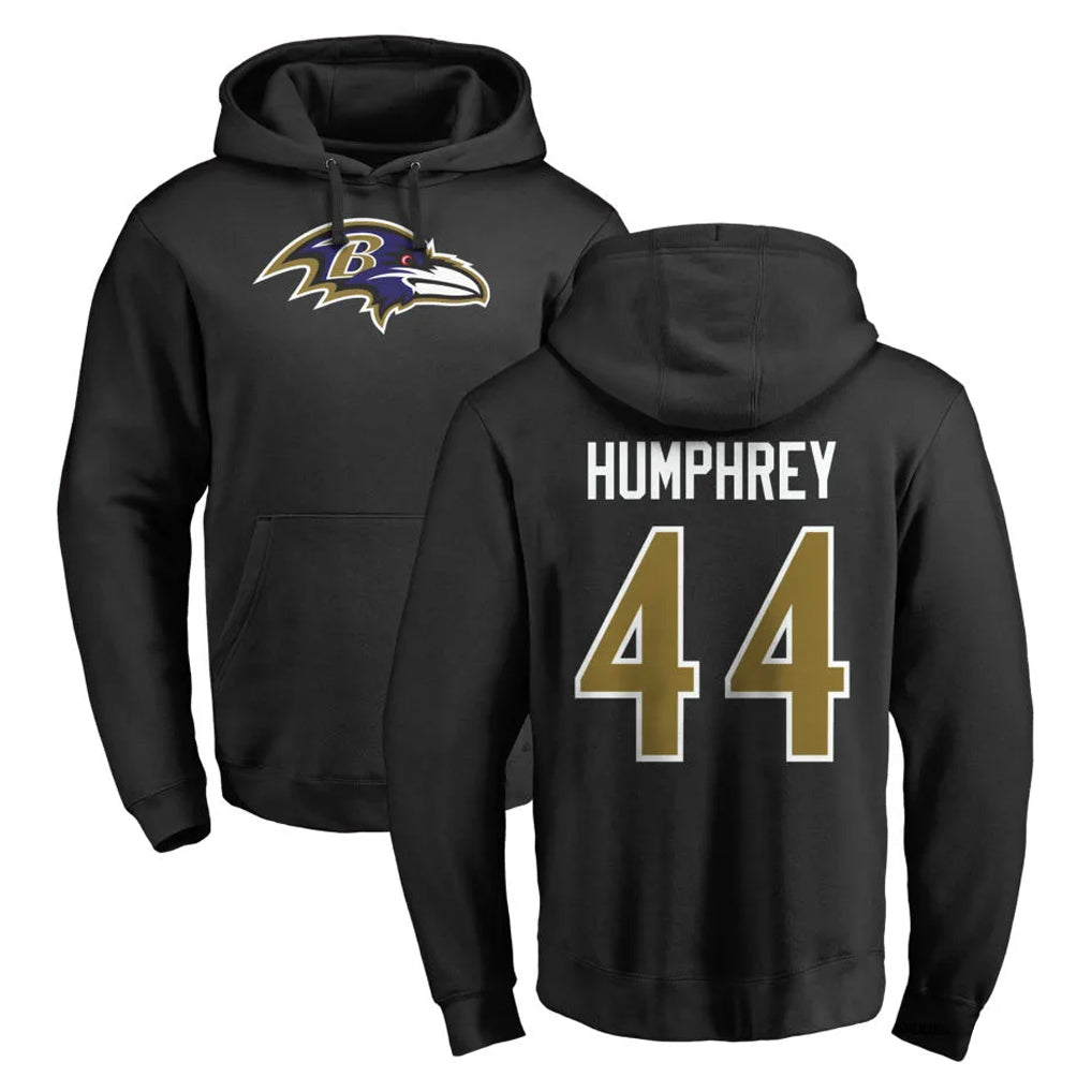 B.Ravens #44 Marlon Humphrey Player Black Pullover Hoodie Odoa Stitched Jerseys