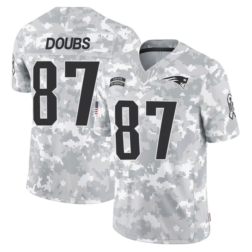 NE.Patriots #87 Romeo Doubs Player Arctic Camo Salute To Service Limited Game Odoa Stitched Jerseys