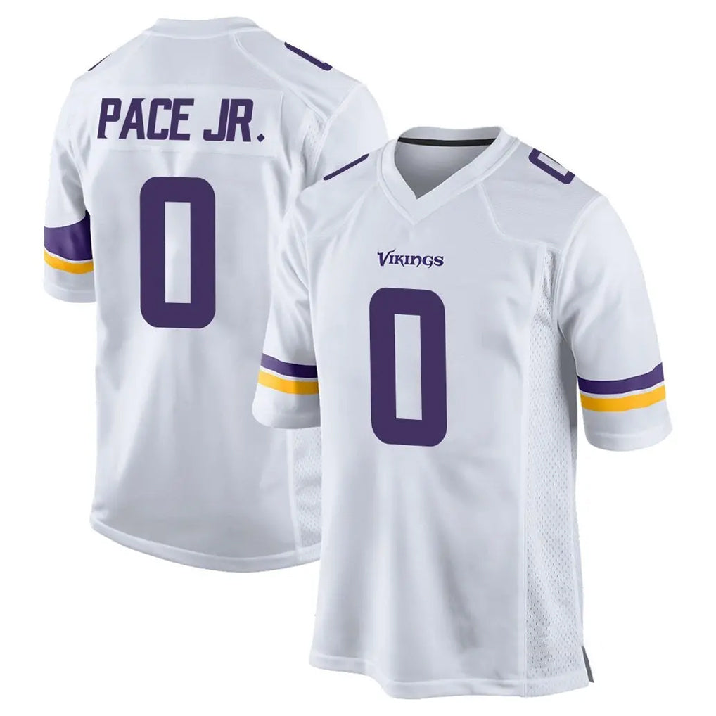 M.Vikings #0 Ivan Pace Jr. Player White Home Game Odoa Stitched Jerseys