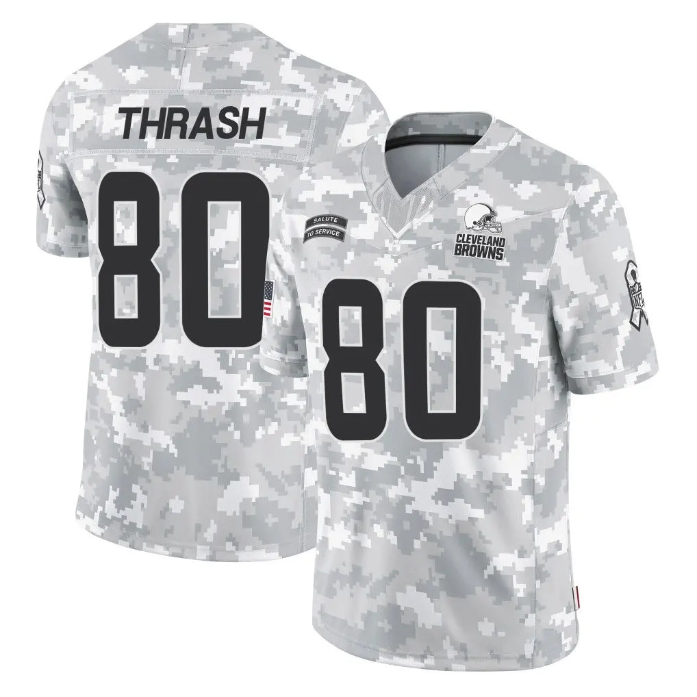C.Browns #80 Jamari Thrash Player Arctic Camo Salute to Service Limited Home Game Odoa Stitched Jerseys