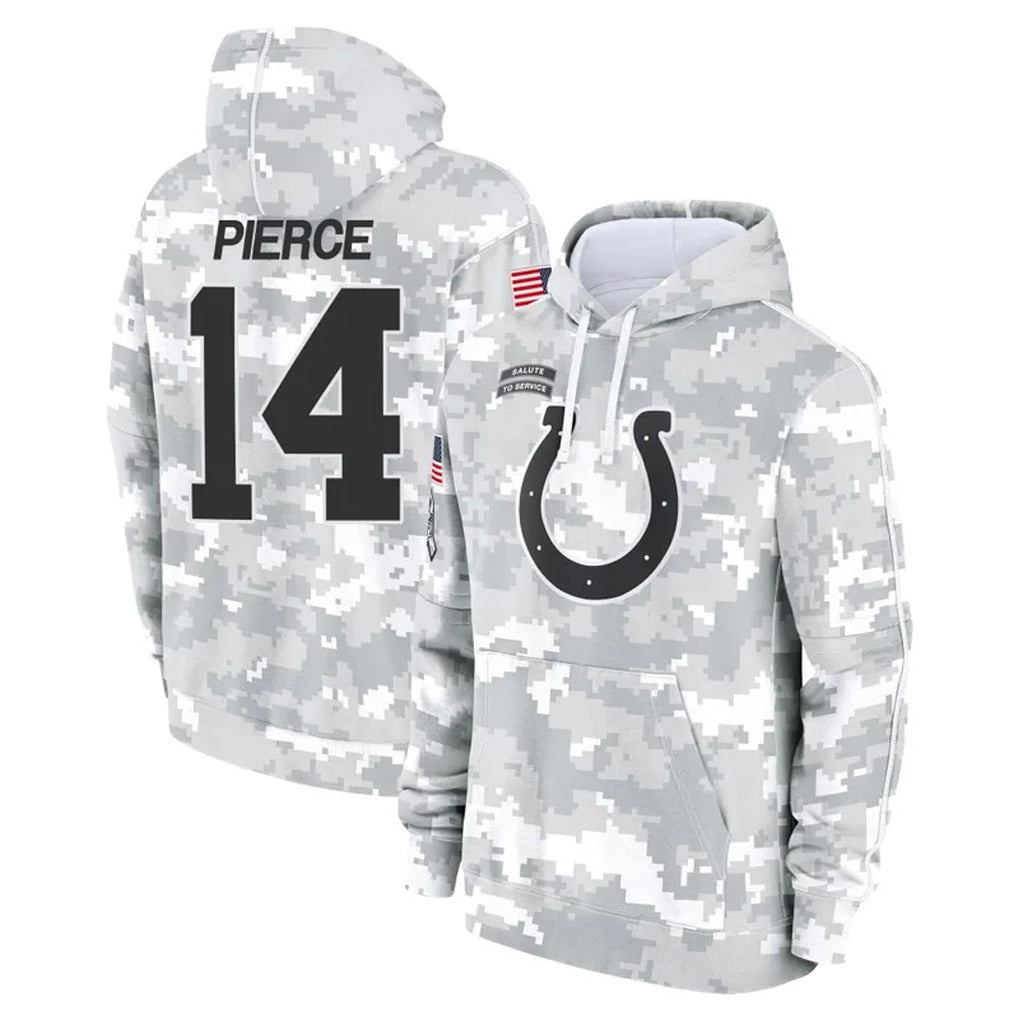 IN.Colts #14 Alec Pierce Player Arctic Camo Salute to Service Hoodies Limited Game Odoa Stitched Jerseys