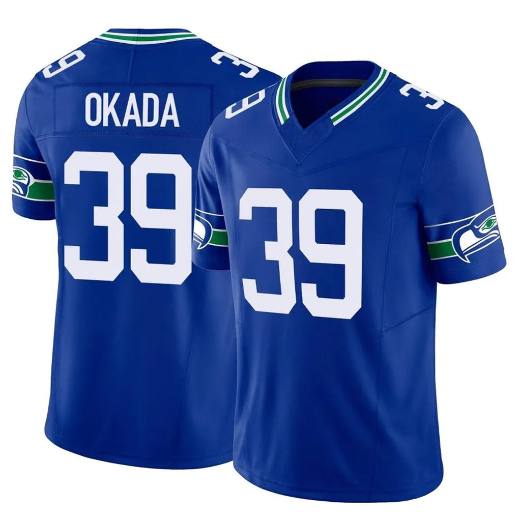 S.Seahawks #39 Ty Okada Player Royal Limited Throwback Vapor F.U.S.E. Home Game Odoa Stitched Jerseys