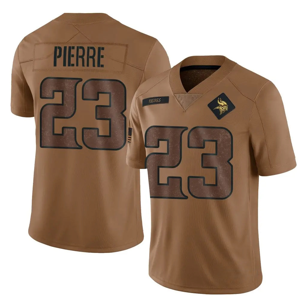 M.Vikings #23 James Pierre Player Brown Salute To Service Limited Odoa Stitched Jerseys