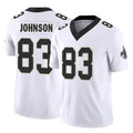 NO.Saints #83 Juwan Johnson Player White Limited Vapor F.U.S.E. Home Game Odoa Stitched Jerseys