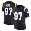 LA.Rams #97 Poona Ford Player Black Midnight Rivalries Collection Limited Home Game Odoa Stitched Jerseys