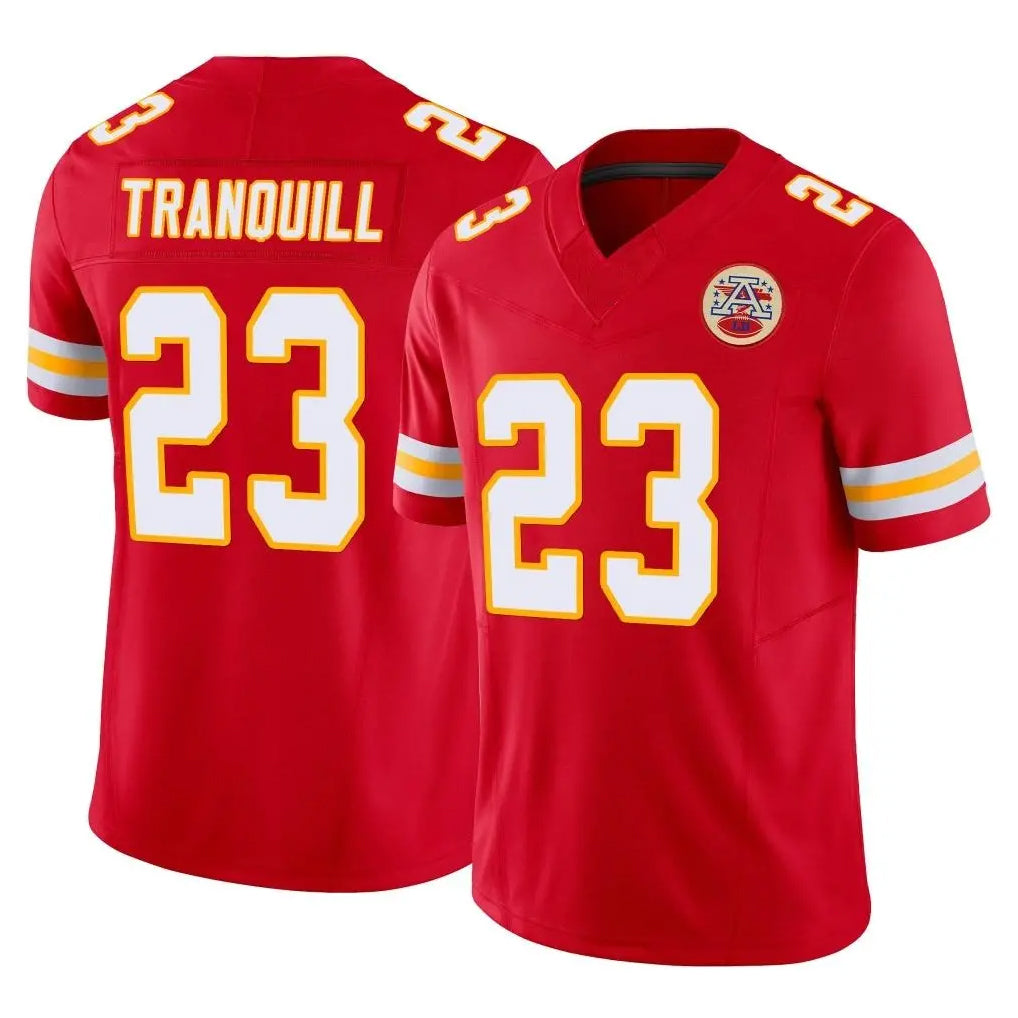 KC.Chiefs #23 Drue Tranquill Player Red Limited Vapor F.U.S.E. Home Game Odoa Stitched Jerseys