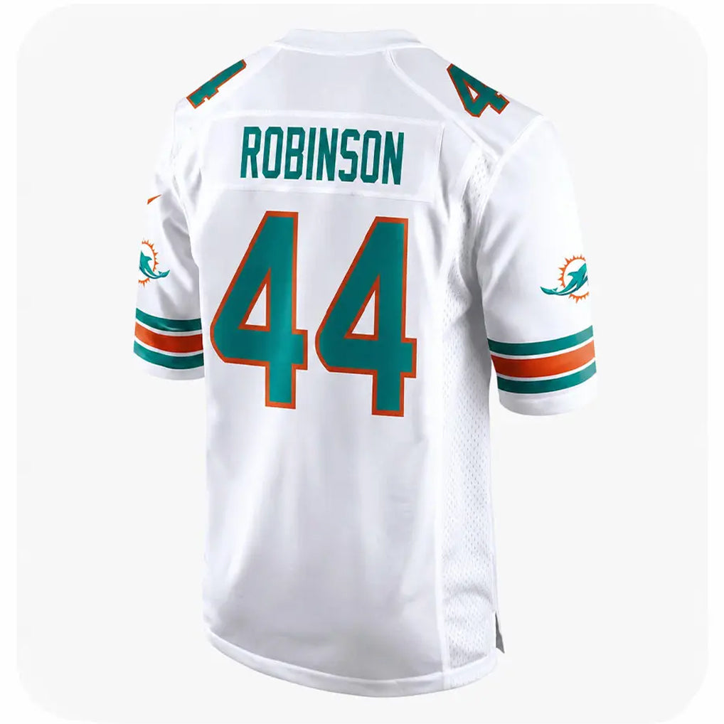 M.Dolphins #44 Chop Robinson Player White Limited Home Game Odoa Stitched Jerseys