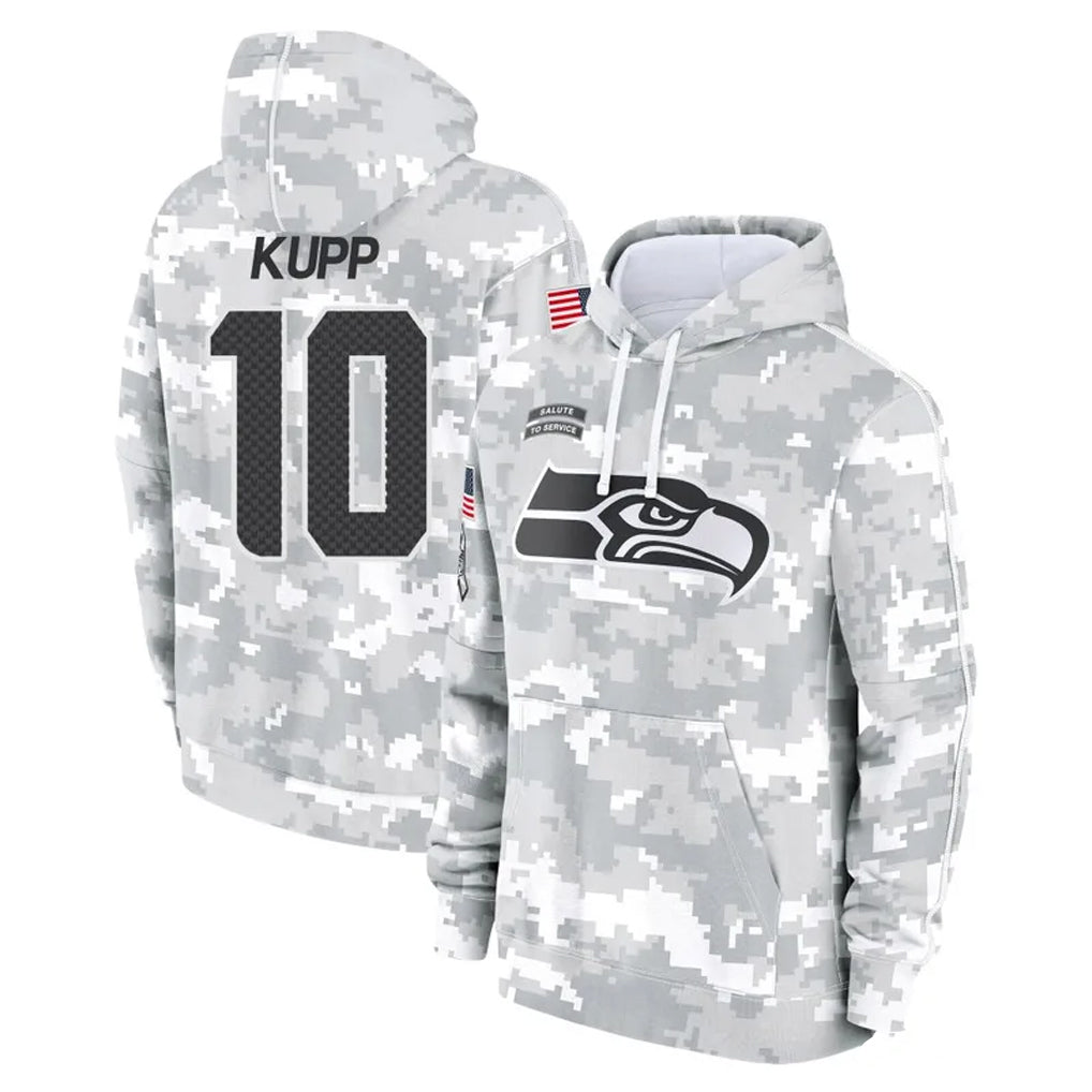 S.Seahawks #10 Cooper Kupp Player Arctic Camo Limited Salute to Service Pullover Hoodies Game Odoa Stitched Jerseys