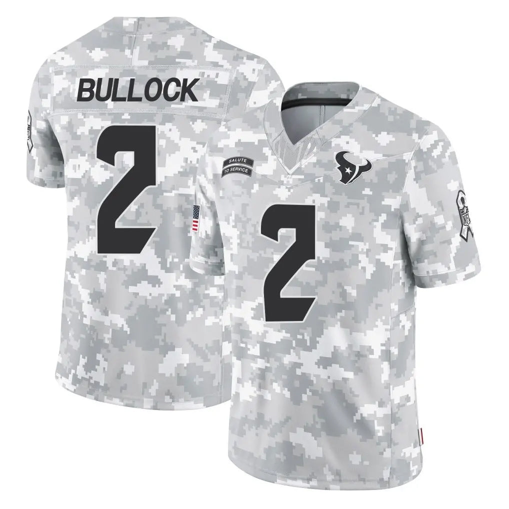 H.Texans #2 Calen Bullock Player Arctic Camo Salute To Service Limited Game Odoa Stitched Jerseys