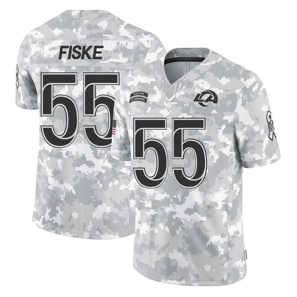 LA.Rams #55 Braden Fiske Player Arctic Camo Salute To Service Limited Game Odoa Stitched Jerseys