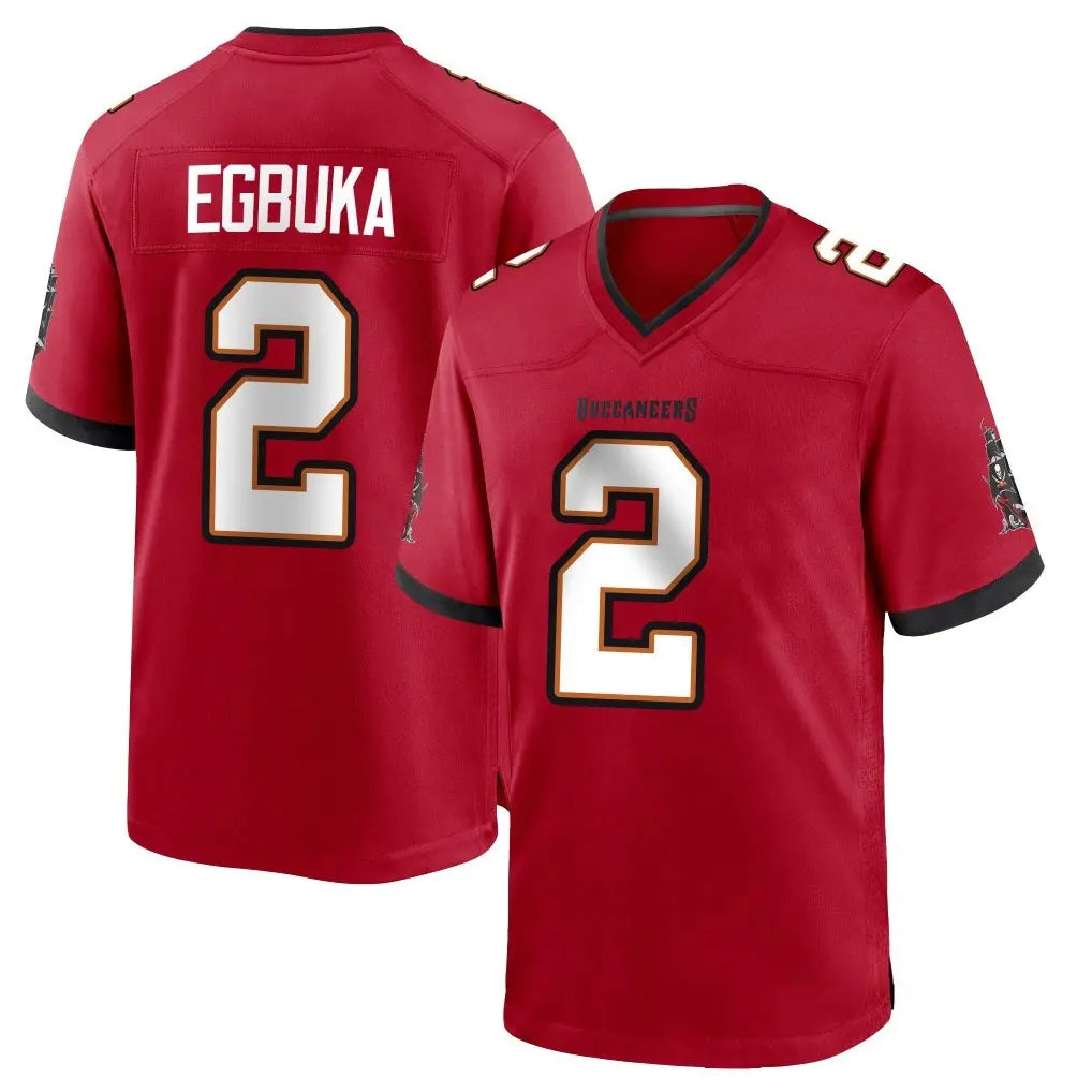 TB.Buccaneers #2 Emeka Egbuka Player Red Home Game Odoa Stitched Jerseys
