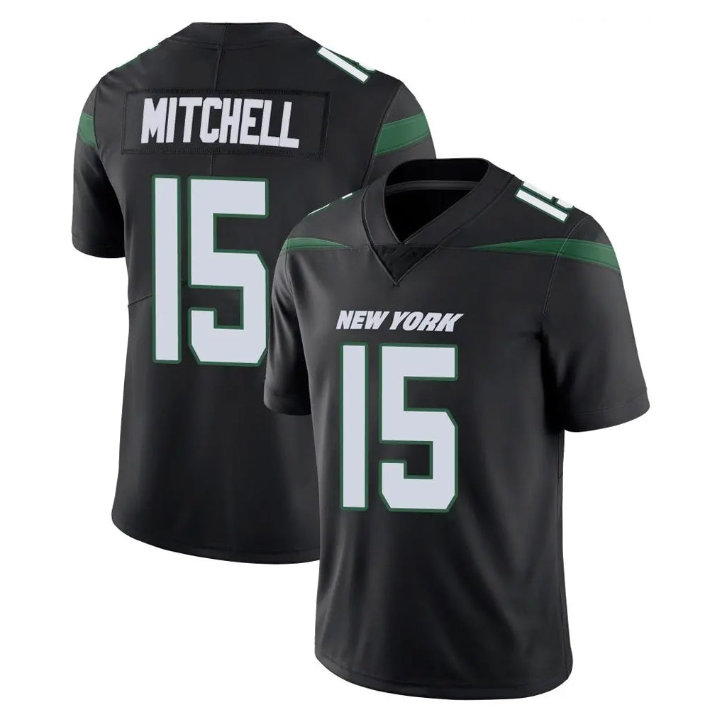 NY.Jets #15 Adonai Mitchell Player Stealth Black Limited Vapor Home Game Odoa Stitched Jerseys