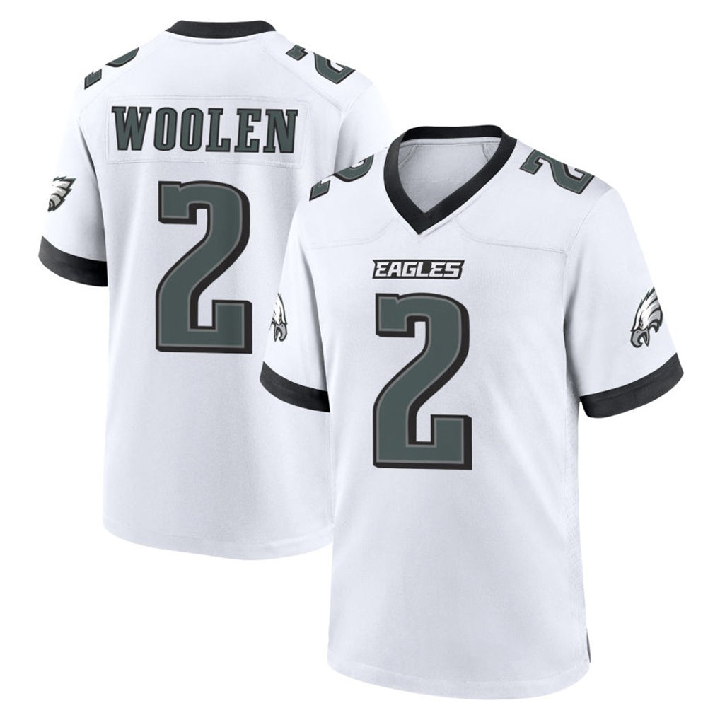 P.Eagles #2 Riq Woolen Player White Game Home Odoa Stitched Jerseys