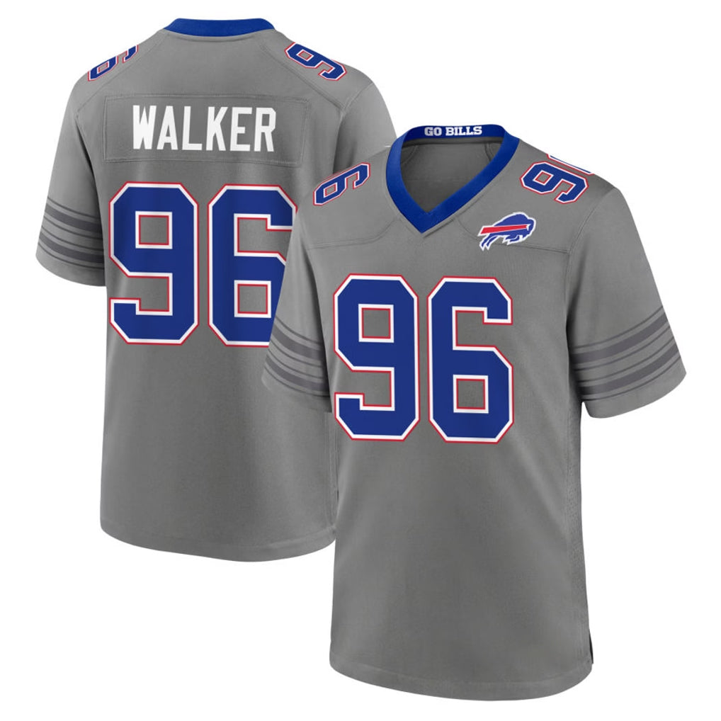 B.Bills #96 Deone Walker Player Gray Nickel City Home Game Odoa Stitched Jerseys