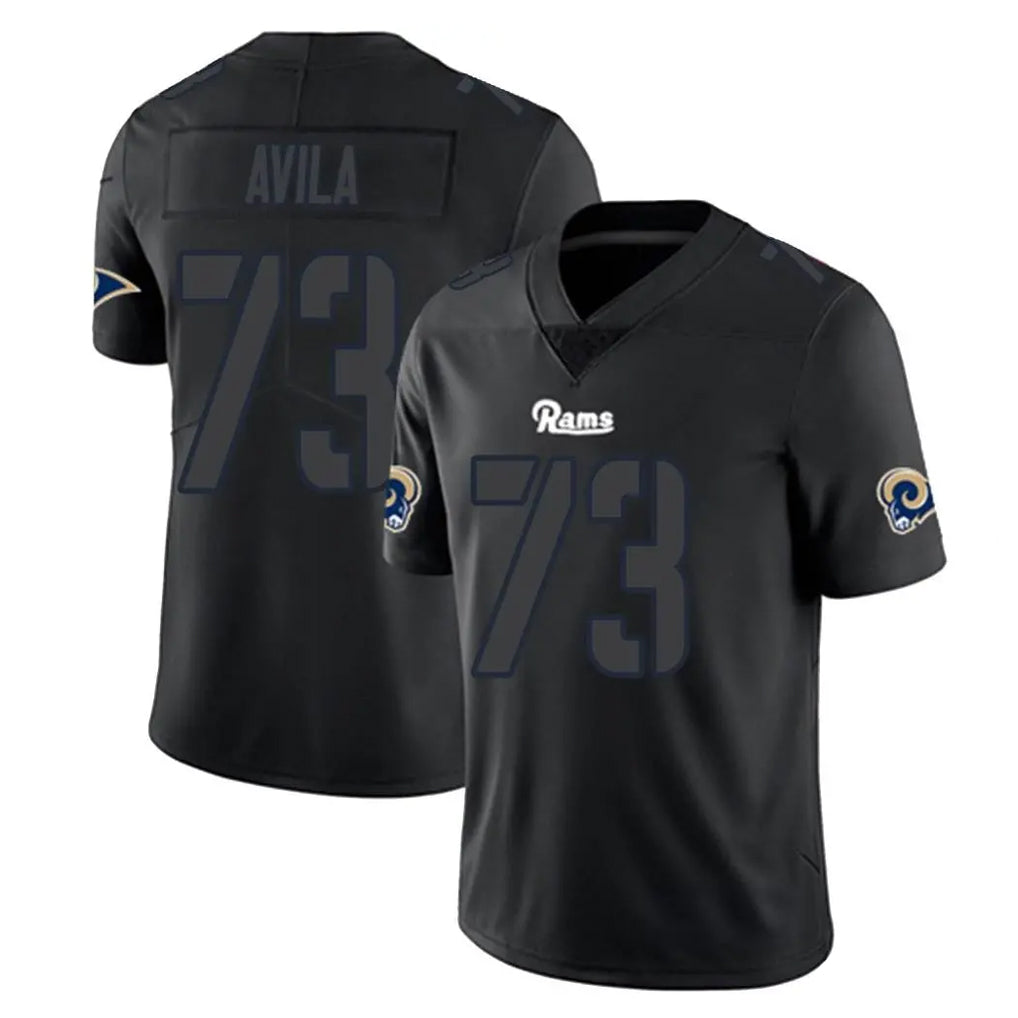 LA.Rams #73 Steve Avila Player Black Impact Limited Home Game Odoa Stitched Jerseys