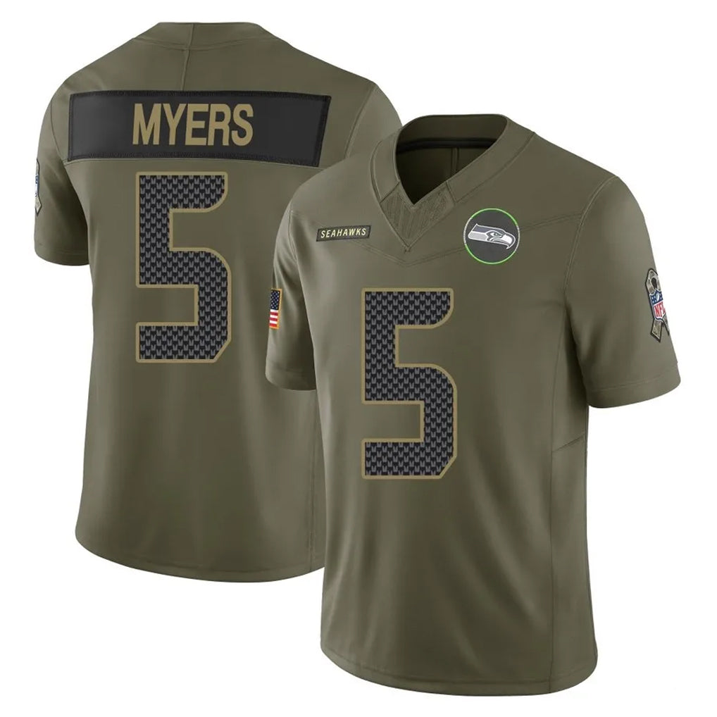 S.Seahawks #5 Jason Myers Player Olive 2025 Salute To Service Limited Home Game Odoa Stitched Jerseys