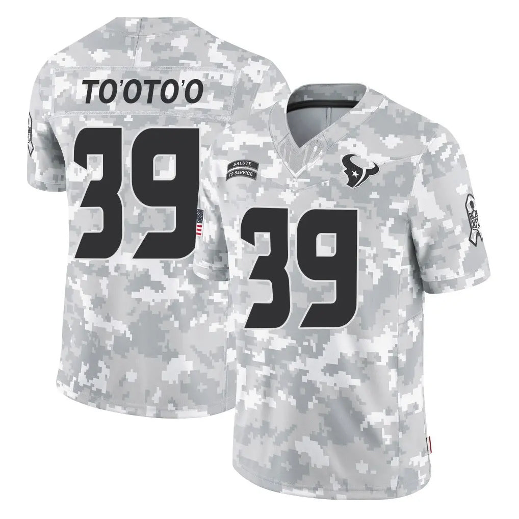 H.Texans #39 Henry To'oTo'o Player Arctic Camo Salute To Service Limited Game Odoa Stitched Jerseys