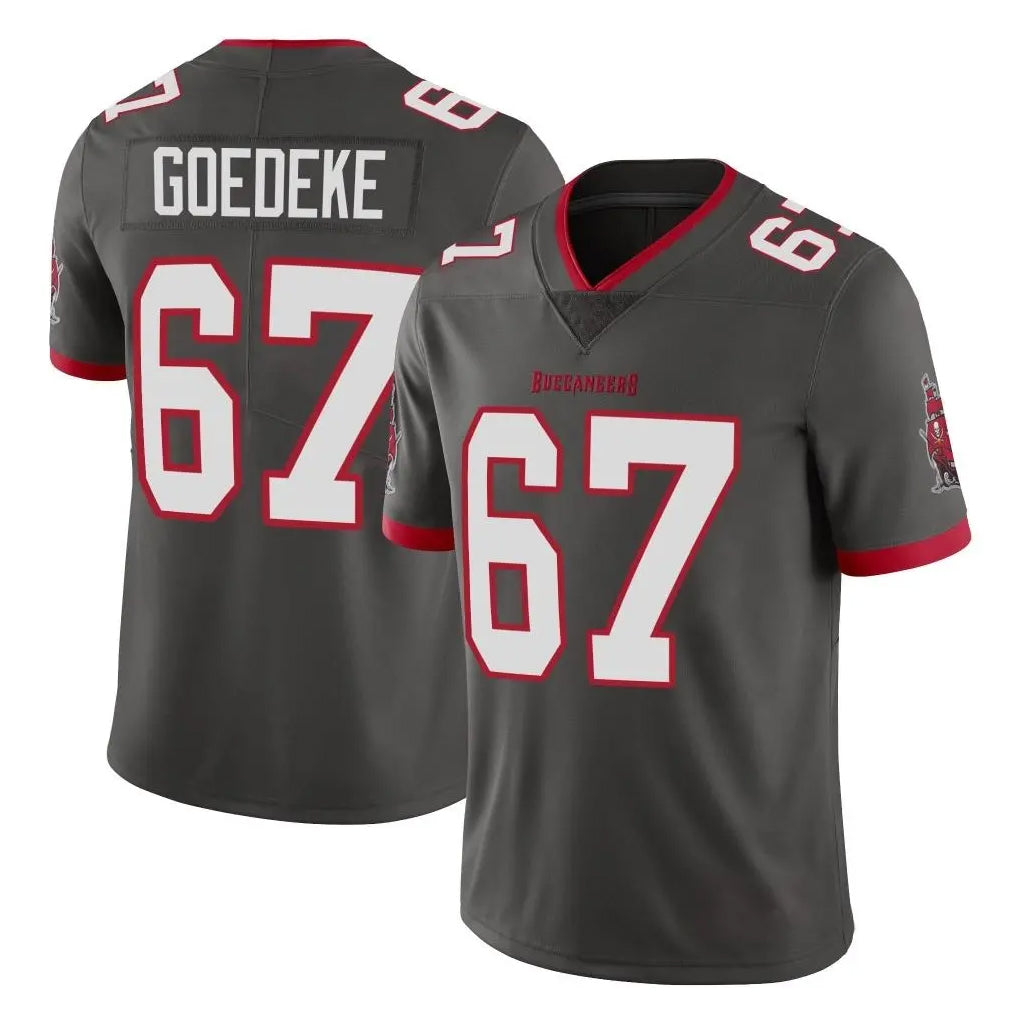 TB.Buccaneers #67 Luke Goedeke Player Pewter Limited Alternate Vapor Home Game Odoa Stitched Jerseys