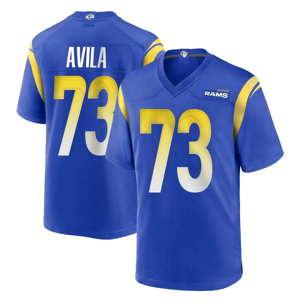 LA.Rams #73 Steve Avila Player Royal Home Game Odoa Stitched Jerseys