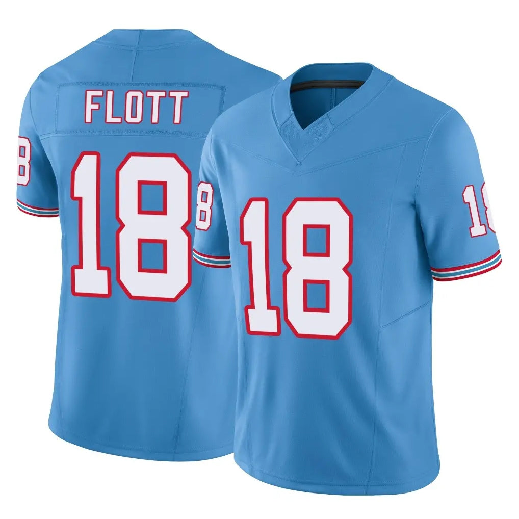 T.Titans #18 Cor'Dale Flott Player Light Blue Limited Vapor F.U.S.E. Home Game Odoa Stitched Jerseys