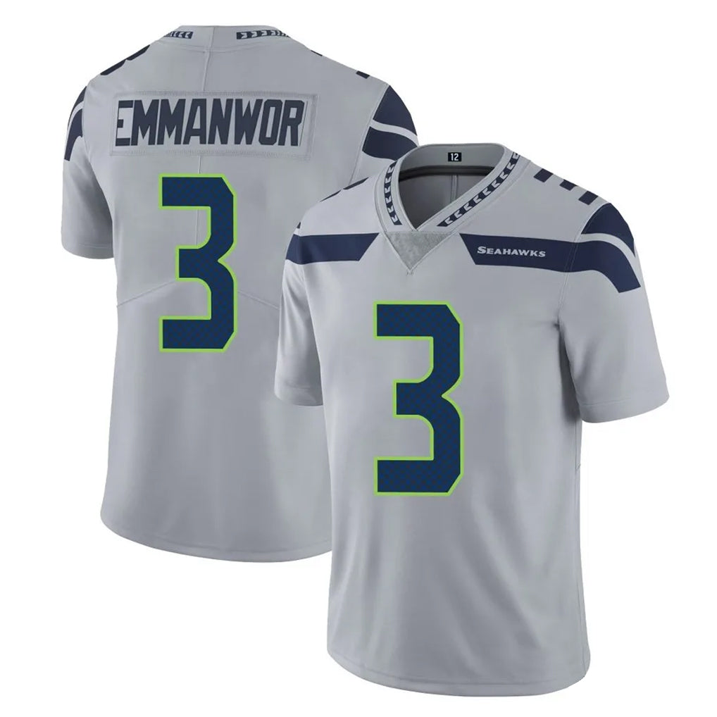 S.Seahawks #3 Nick Emmanwori Player Gray Limited Vapor Untouchable Home Game Odoa Stitched Jerseys