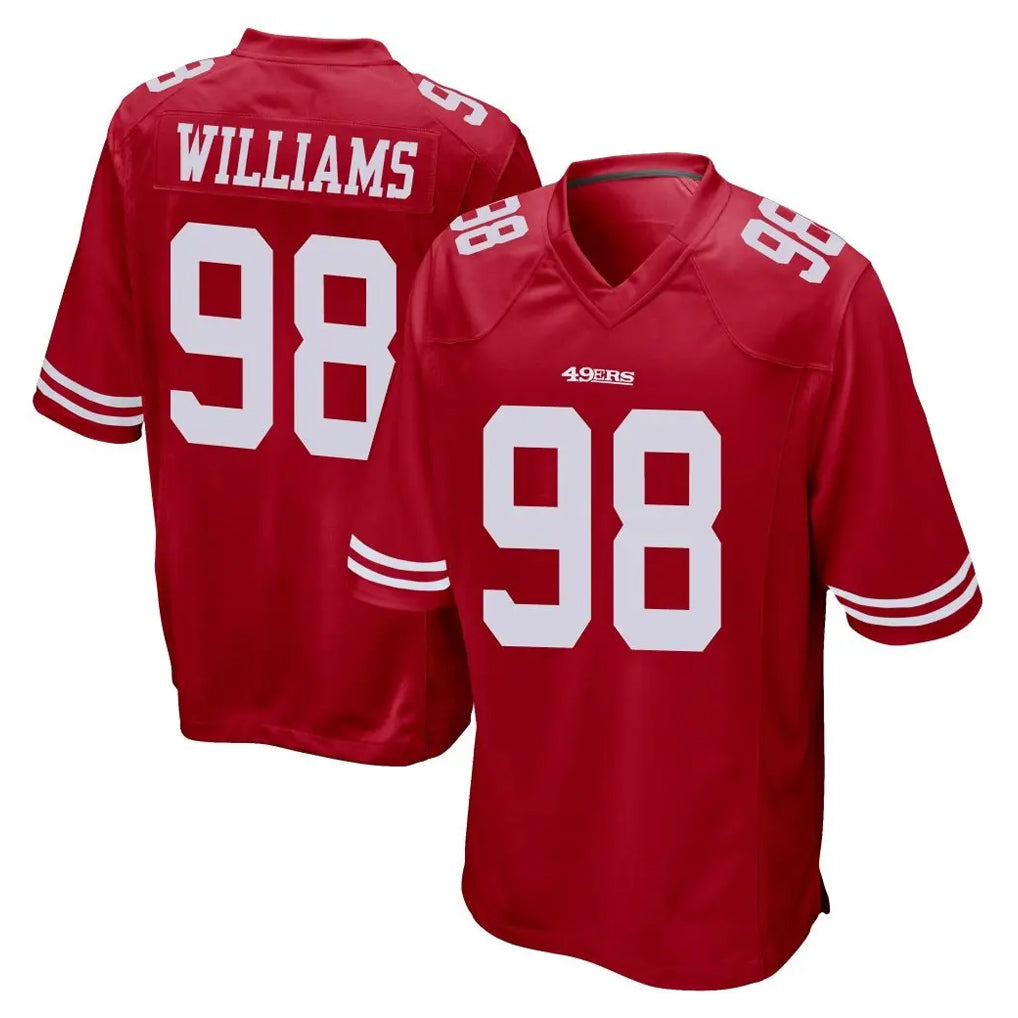 SF.49ers #98 Mykel Williams Player Red Home Game Odoa Stitched Jerseys